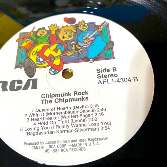 CHIPMUNK ROCK 80’s ALVIN, SIMON & THEODORE VINYL RCA RECORD ALBUM & SLEEVE 12” - Picture 4 of 15